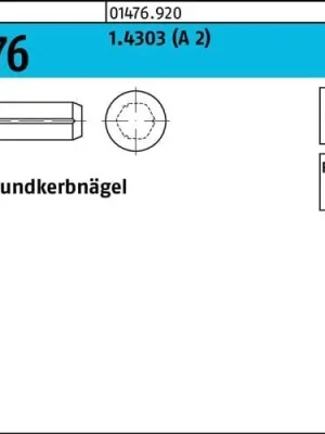 Gratis Versand Halbrundkerbnagel DIN 1476 4x 8 1.4303 (A 2) 100 Stück