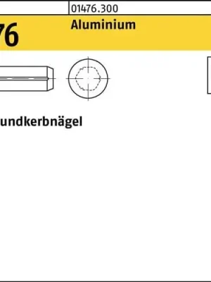 Halbrundkerbnagel DIN 1476 4x 8 Aluminium 500 Stück Schneller Versand