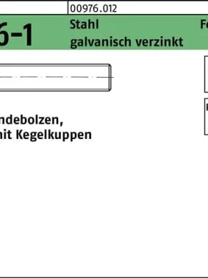 Rabatt Gewindebolzen DIN 976 Kegelkuppen BM 12x 500 Stahl galv.verz. 10St.