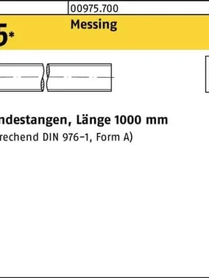 Abverkauf Gewindestange DIN 975 M18x 1000mm Messing 1 Stück