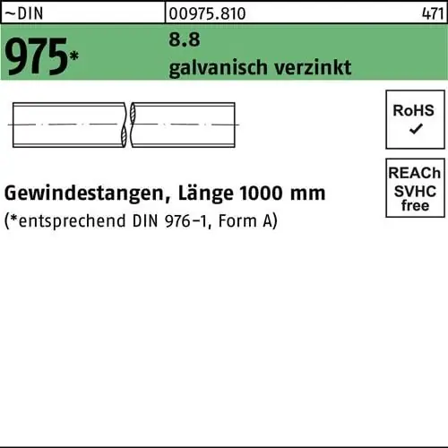 Gewindestange DIN 975 M4x 1000mm 8.8 galv.verz. 1 Stück Must-Have