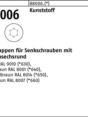 Versand Am Gleichen Tag Zierkappe R 88006 f.ISR 15x12 /3,5 Ku. weiß 1000 Stück
