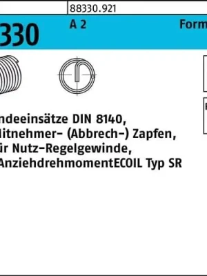 Gewindeeinsatz R 88330 FormA M14x 14 A 2 10 Stück AMECOIL Neu Im Sortiment