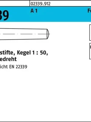Abverkauf Kegelstift ISO 2339 gedreht 5x 55 A 1 Kegel 1:50 10 Stück
