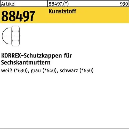 Super-Preis Schutzkappe R 88497 f.Sechskantmuttern f. M5/SW 8 Ku. sw 100St. DUBO
