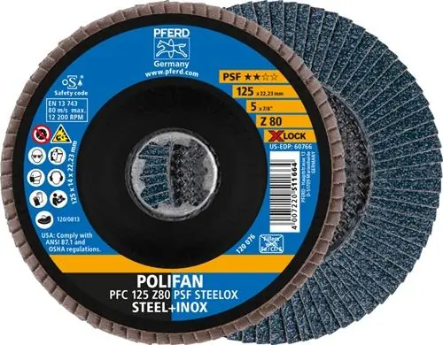 Fächerscheibe X-LOCK PSF Z STEELOX D.125mm K.80 kon.INOX ZK Z PFERD Highlight