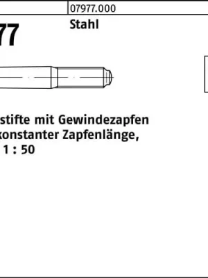 Abverkauf Kegelstift DIN 7977 Gewindezapfen 6x 40 Stahl Kegel 1:50 25 Stück
