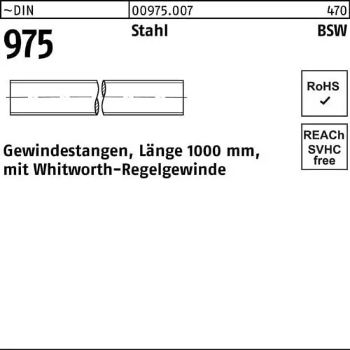 Gewindestange DIN 975 WW 5/8x 1000mm Stahl 1 Stück Neue Ware