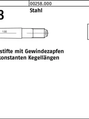 Abverkauf Kegelstift DIN 258 m.Gewindezapfen 16 x 140 Stahl DIN 258 10 Stück