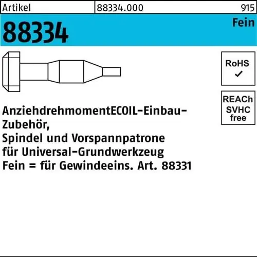 Neuheit Einbauzubehör R 88334 Spindel/Vorspannpatrone M8x 1 Stahl 1 Stück AMECOIL