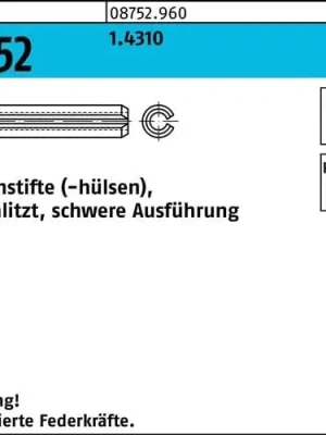 Sofort Bestellen Spannstift ISO 8752 geschlitzt 5x 40 1.4310 schwere Ausf. 50 Stück