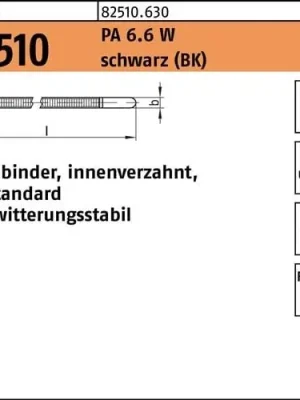 Sonderangebot Kabelbinder R 82510 innenverz. 7,6x225/55 PA 6.6 W sw 50St. HELLERMANNTYTON
