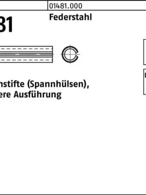 Spannstift DIN 1481 4,5x 40 Federstahl schwere Ausführung 100 Stück Preis Gesenkt