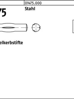 Knebelkerbstift DIN 1475 8x 24 Stahl 100 Stück Sonderangebot