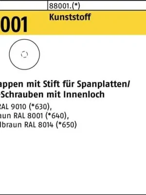 Zierkappe R 88001 Stift 2,5x 15 Ku. hellbraun 1000 Stück Sonderangebot
