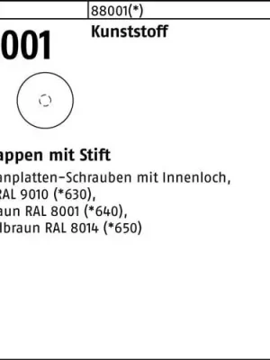 Begrenztes Angebot Zierkappe R 88001 Stift 2,5x 12 Ku. dunkelbraun 1000 Stück