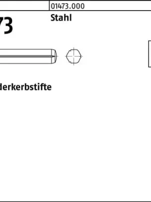 Abverkauf Zylinderkerbstift DIN 1473 6x 55 Stahl 100 Stück