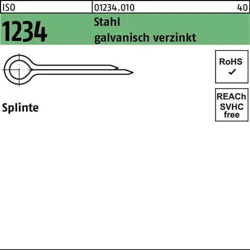 Super-Preis Splinte ISO 1234 5x 210 Stahl galv.verz. 50 Stück