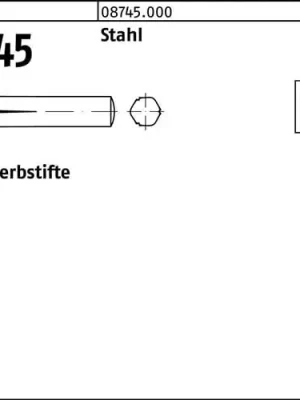 Abverkauf Passkerbstift ISO 8745 6x 14 Stahl 100 Stück