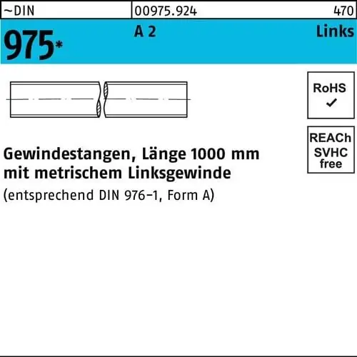 Direkt Vom Hersteller Gewindestange DIN 975 links M16 -LHx 1000mm A 2 1 Stück