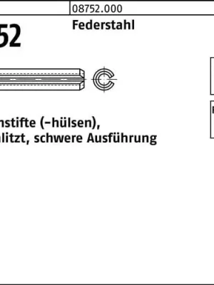 Abverkauf Spannstift ISO 8752 geschlitzt 12x 140 Federstahl schwere Ausf. 10 Stück
