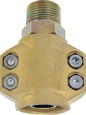 Dampfschlaucharmatur STA verz.u.gelb passiviert Schl.-Gr.19mm AG 3/4 Zoll TEGUMA Preisreduziert
