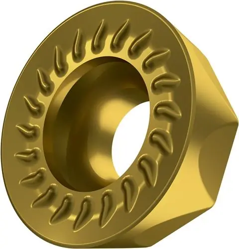Sale Fräswendeschneidplatte ISO RCMT 10T3MOSN-M:M8340 D.3,9mm PVD beschichtet Gold