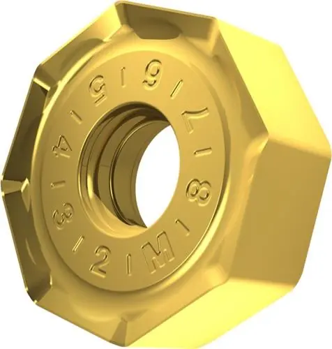 Sonderangebot Fräswendeschneidplatte ISO ONMX 060508SR-M:M8340 D.5,7mm PVD beschichtet Gold