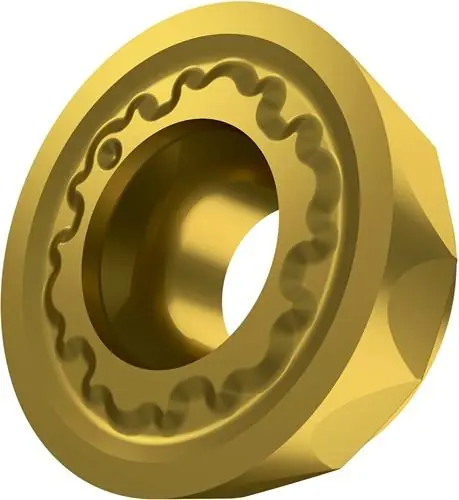 Neuheit Fräswendeschneidplatte ISO RCMT 1204MOEN-R:M8330 D.4,4mm PVD beschichtet Gold