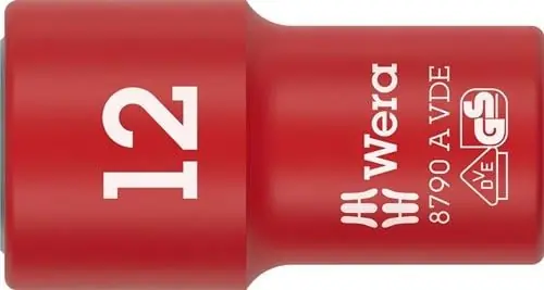 Echt Steckschlüsseleinsatz 8790 A VDE 1/4 Zoll SW 12mm L.41mm WERA