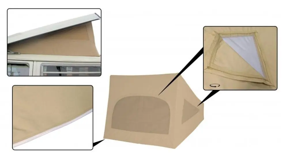 Zelt Westfalia Hubdach / Klappdach, passend für Modelle von 08/67-07/73, beige Letzte Chance