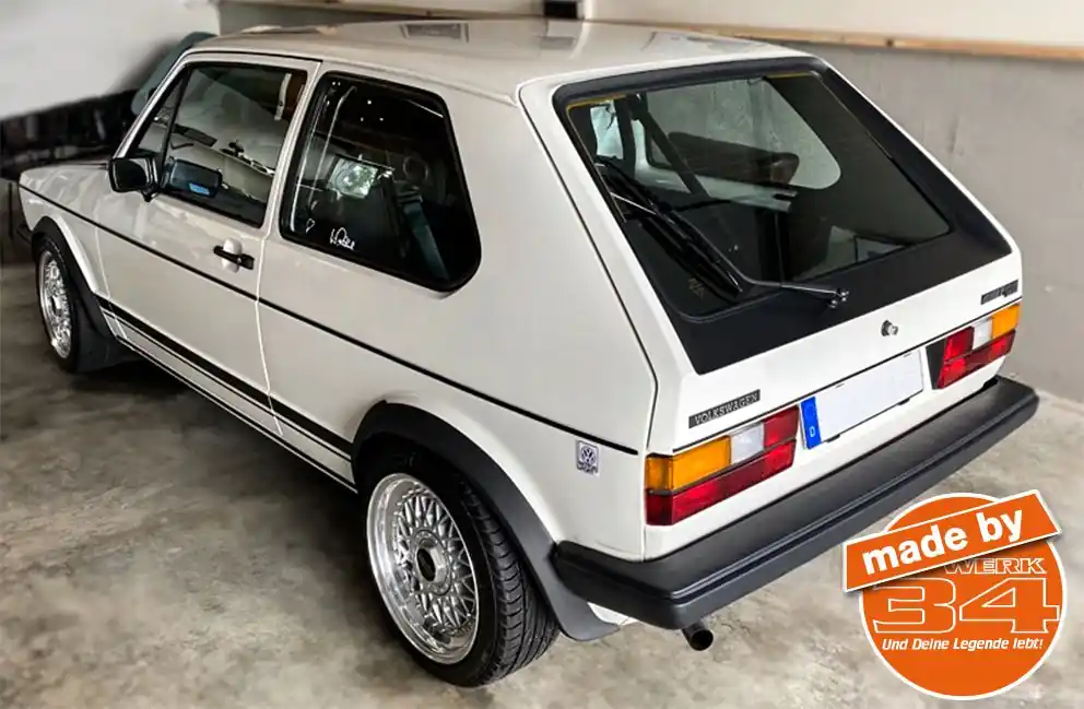 7-teiliger Zierstreifen-Satz, passend für Golf I GTI, passend für 2 und 4-Türer Echt