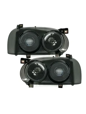 Neu Im Sortiment DE-Doppel Scheinwerfer H1 H3, smoke, passend für Golf III