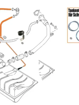 Halter für Schwerkraftventil - Tankentlüftung - Komplett Set - PVC durchsichtig Kostenfreie Lieferung