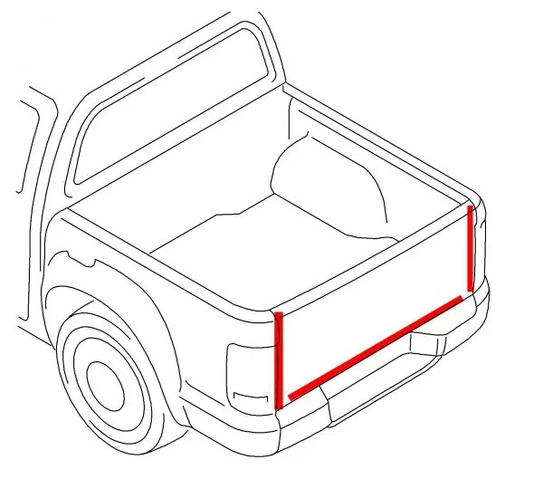 Heckklappendichtung 3-teilig, passend für Amarok Versand Am Gleichen Tag