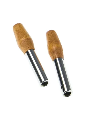 Paar Tiki Style Türpins, chrom/Holz Solange Der Vorrat Reicht