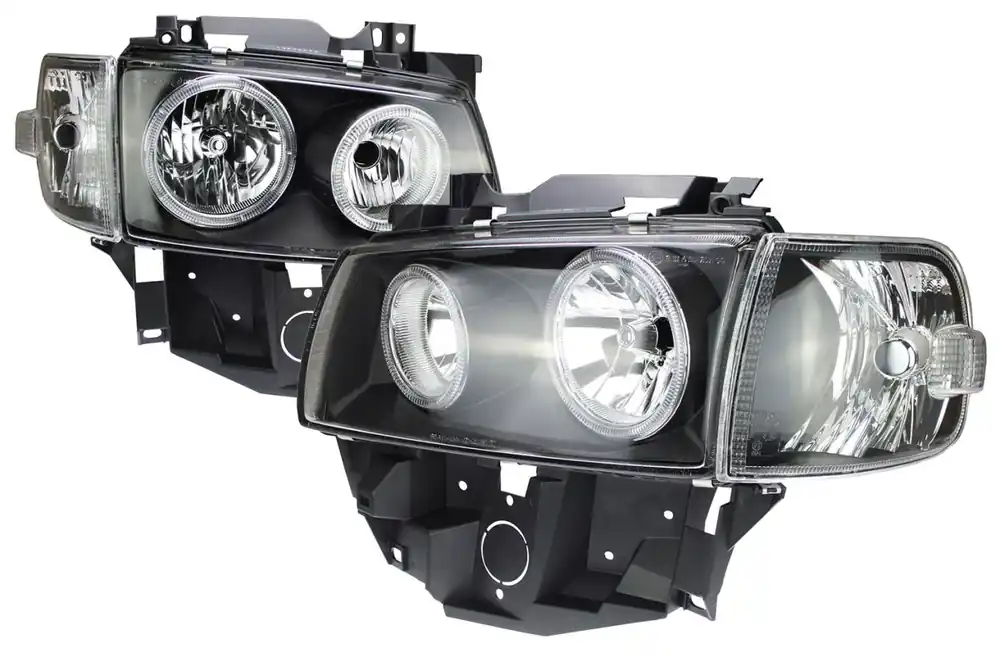 Scheinwerfer, Set, Klarglas/Schwarz, Angel Eyes, passend für T4 Bj. 97-03 Top-Seller