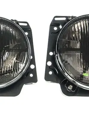 Top-Seller Scheinwerfer, Streuscheibe schwarz + Kreuz, passend für Golf II
